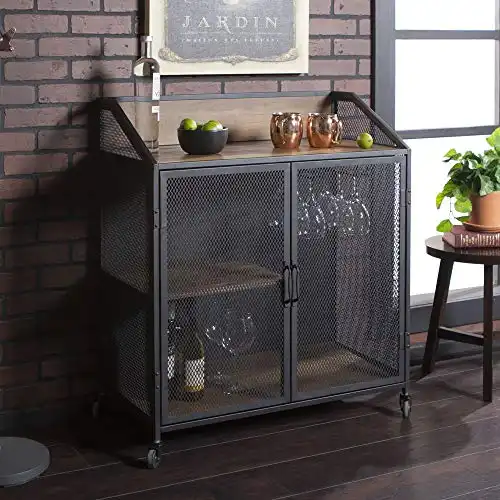 Walker Edison Reclaimed Barnwood Home Bar