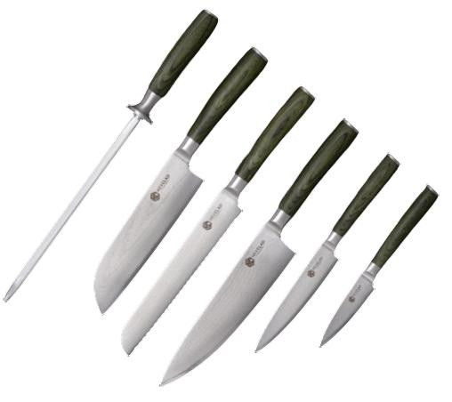 HexClad Essential 6pc Japanese Damascus Steel Knife Set