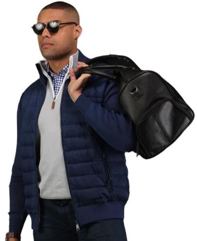 Collars & Co. Aspen Navy Knit and Down Jacket
