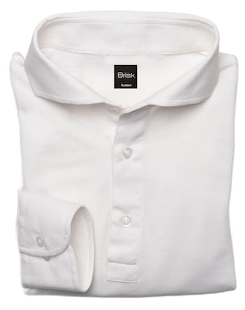 Brisk White Feather Soft Piqué Full Sleeve Polo Shirt