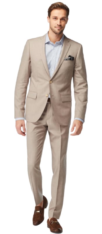 Indochino Stockport Wool Linen Sand Suit