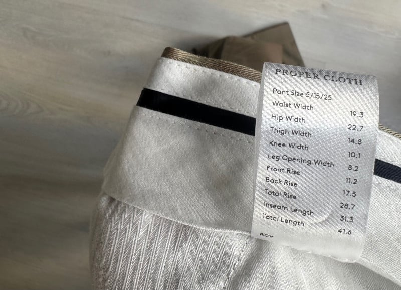 Is Proper Cloth the Real Deal? I Ordered a Suit to Find Out 41 The Adult Man Proper Cloth Solaro Bedford Suit Pants Size Tag 800