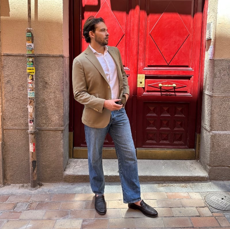 Is Proper Cloth the Real Deal? I Ordered a Suit to Find Out 31 The Adult Man Proper Cloth Solaro Bedford Suit Posing Red Door 800