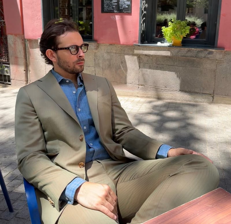 Is Proper Cloth the Real Deal? I Ordered a Suit to Find Out 42 The Adult Man Proper Cloth Solaro Bedford Suit Sitting at Tapas Restaurant 800