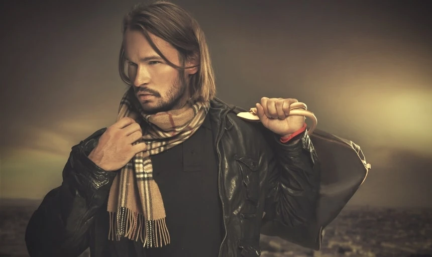 38 Lessons: The Ultimate Guide to Men's Fashion From a Female Perspective 99 Man wearing scarf and carrying weekend bag