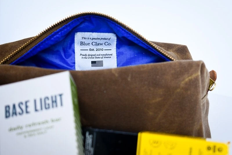 Blue Claw Co Dopp from Bespoke Post Refresh Side View Inside