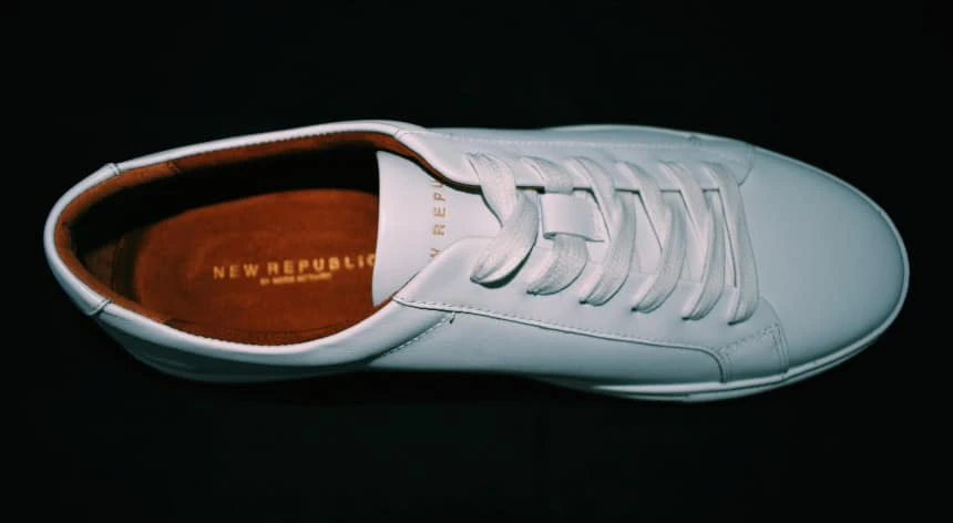 Menlo Club White Kurt Leather Sneakers by New Republic Top Down Single