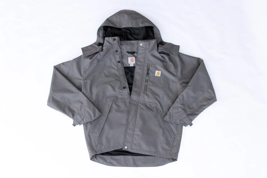 Carhartt Shoreline Jacket in gray front facing on white background