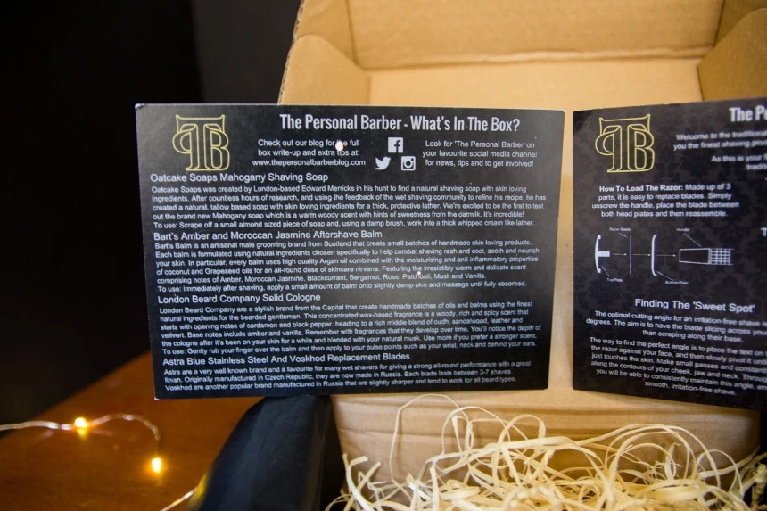 The Personal Barber Review: Drug Store Runs No More? 53 Close Up of The Personal Barber Subscription Box Instruction Card A