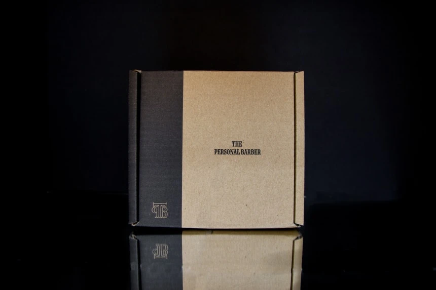 The Personal Barber Review: Drug Store Runs No More? 50 The Personal Barber Box Standing Up on Black Background