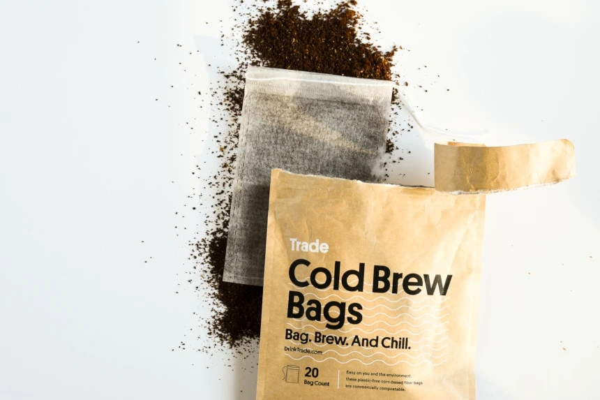 Trade Coffee Review: Level Up your Daily Grind 61 Trade Coffee Cold Brew Bag Open Top Down