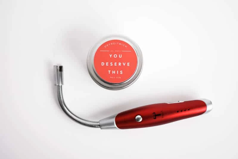 tesla arc lighter with detroit wax candle tesla arc lighter with detroit wax candle