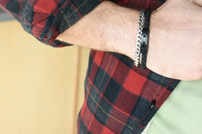The Steel Shop Franco link and 6mm leather watch stacked against flannel The Steel Shop Franco link and 6mm leather watch stacked against flannel