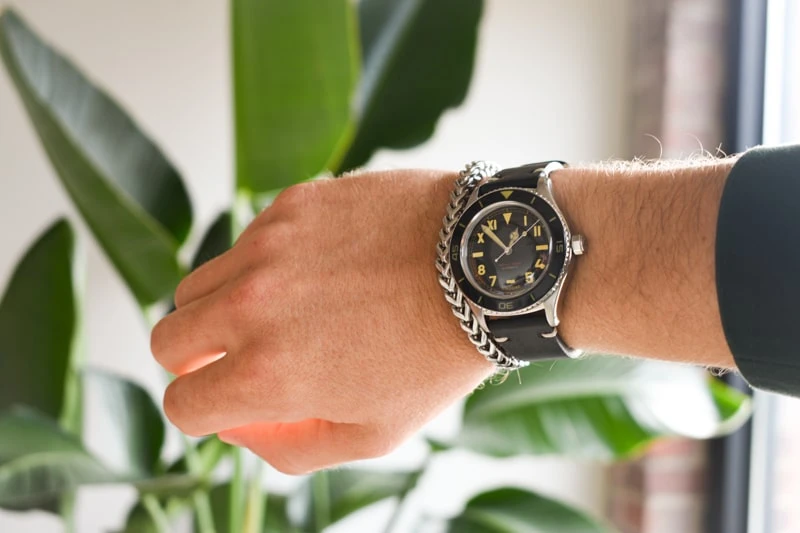 The Steel Shop franco link bracelet with undone cali watch