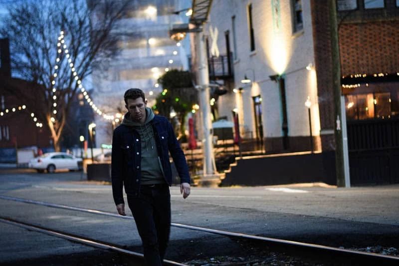bright lights background train tracks with model