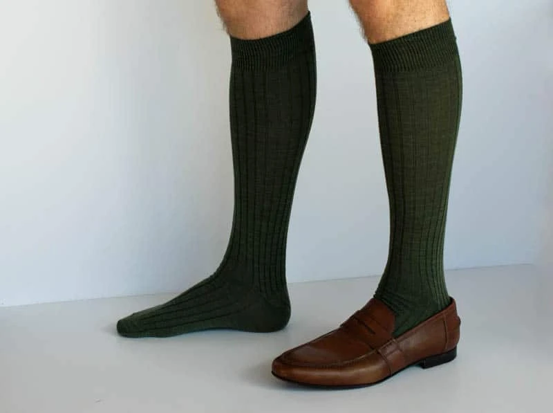 green over the calf sock with and without shoe green over the calf sock with and without shoe
