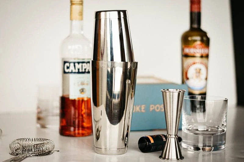 Bespoke Post Alchemy Review: Is the Juice Worth the Squeeze? 46 Bespoke Post Alchemy closeup on boston shakers and jigger