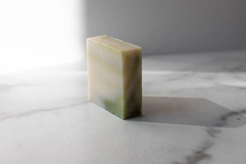 Dr. Squatch Cool Fresh Aloe soap on marble