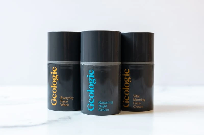 Geologie face wash and moisturizers