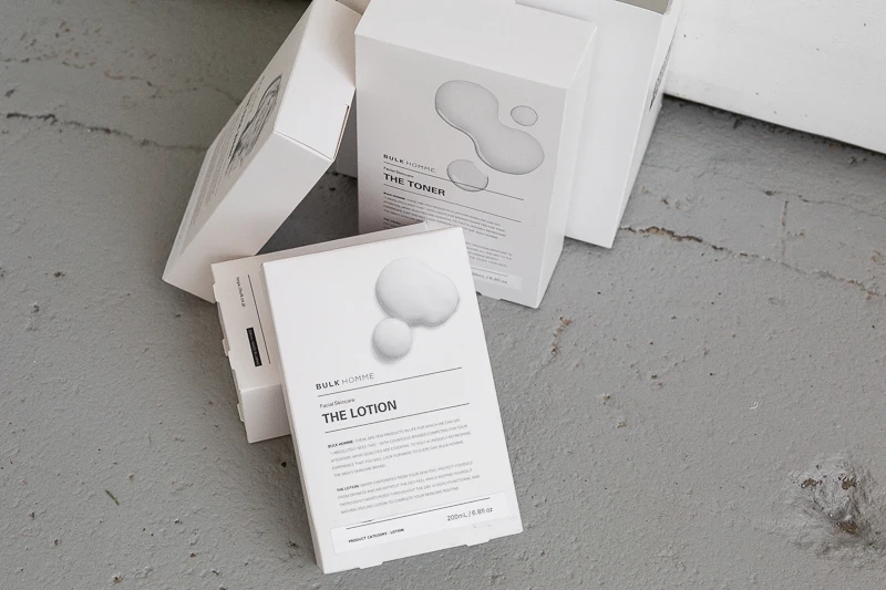 BULK HOMME Review: Basic Skincare with Nonbasic Results 48 Bulk Homme skincare products leaning on eachother