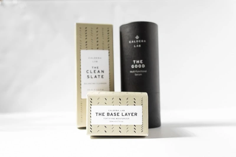 Caldera Lab full product lineup in packaging