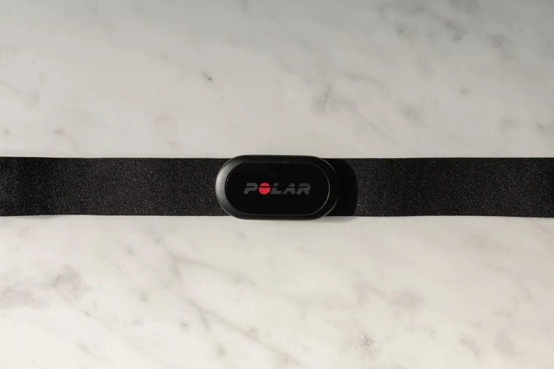 Polar H10 hear rate monitor on strap
