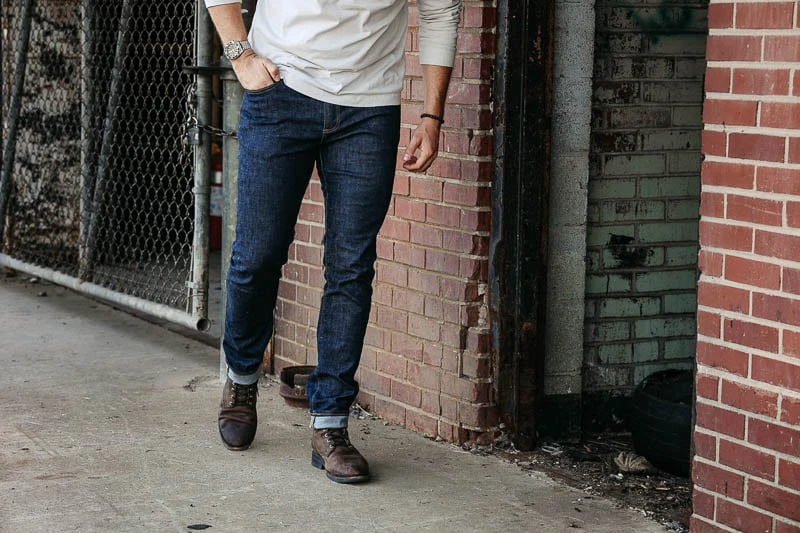 GAP skinny fit jeans on model 1