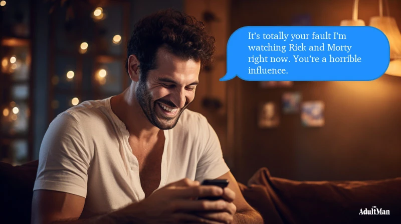 attractive man texting after date