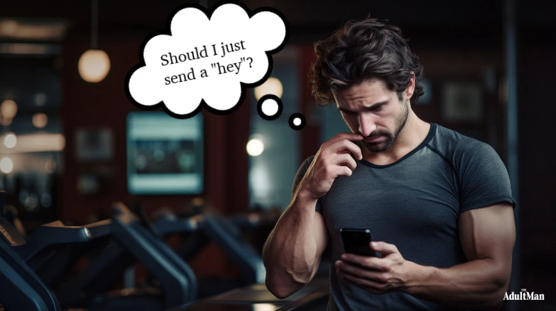 texting attractive man asking a girl out