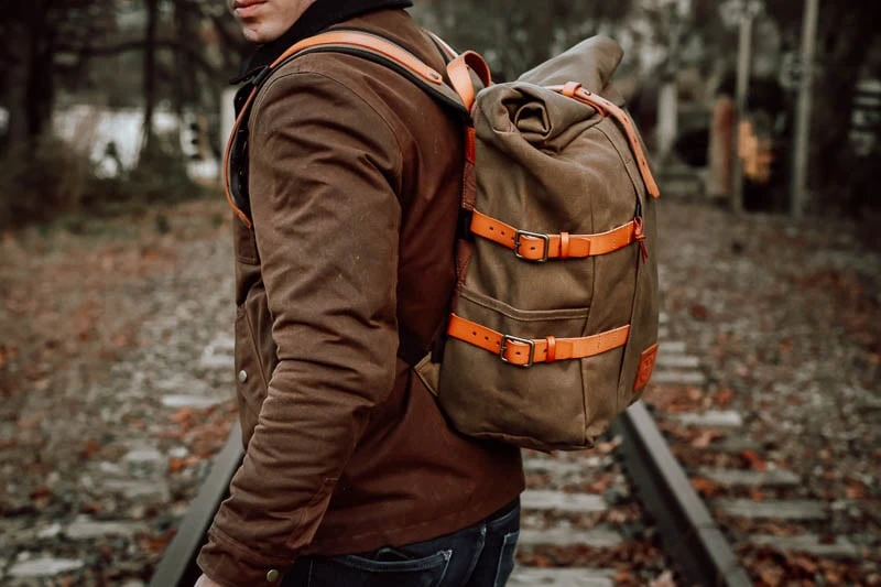 Tobacco Motorwear rally pack profile view