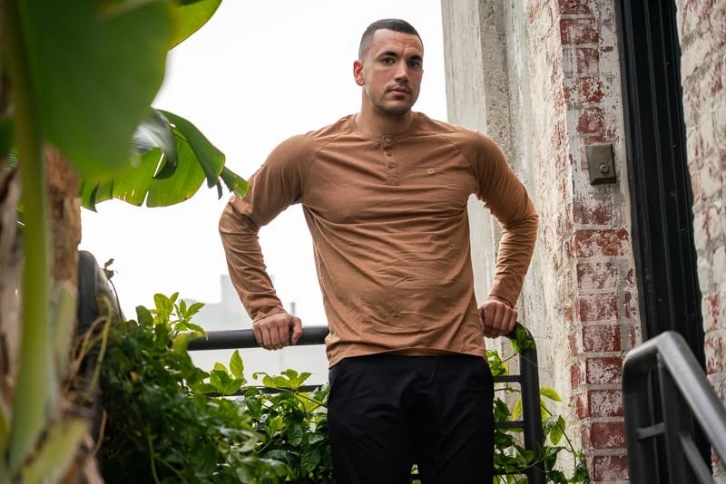 tentree Review: I Tried Their Most Popular Styles 50 Model in tentree Classic Henley Longsleeve