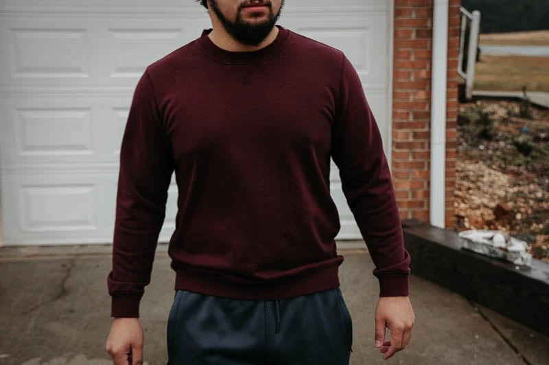 burgundy sweater crewneck from under 510