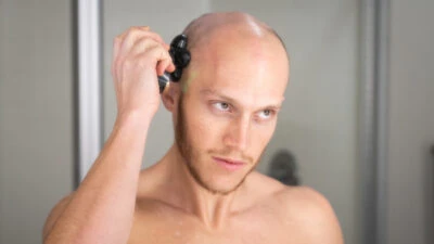 Freedom Grooming Review Bald Man Shaving with Freedom Grooming FlexSeries Shaver