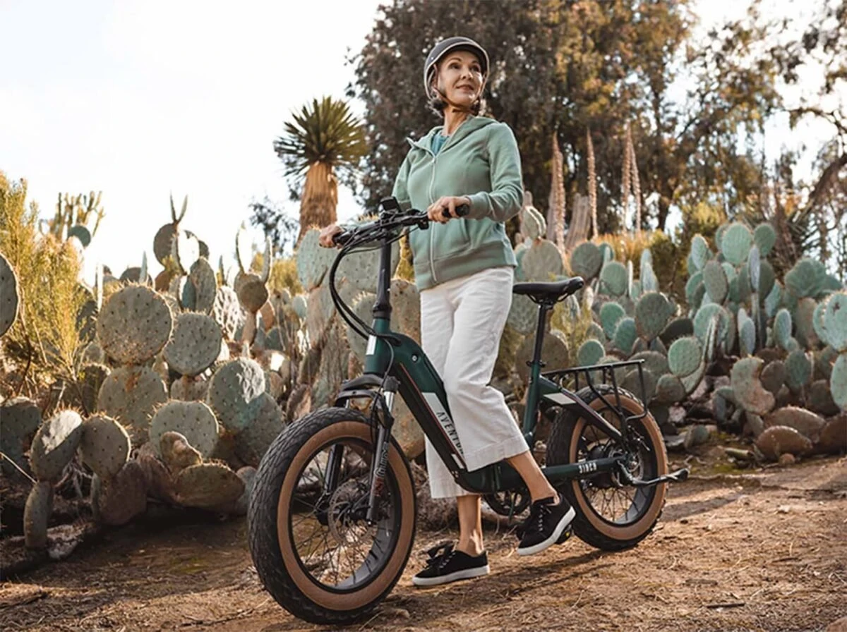 7 Most Comfortable eBikes: Snag a Cushy Ride 61 Woman on Aventon Sinch Step Through