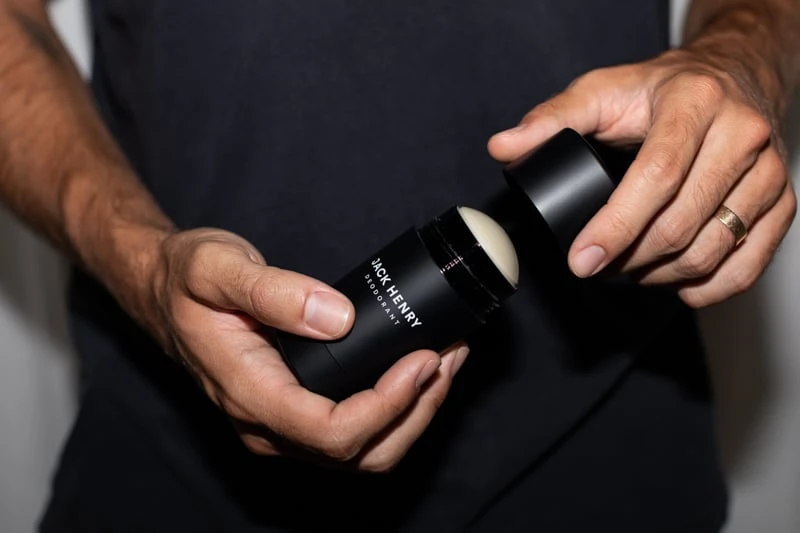 Jack Henry Deodorant taking top off