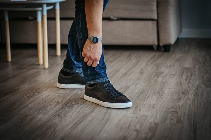 GREATS The Royale Review: My Thoughts After 2 Years of Wear 63 Model Adjusting Oliver Cabell Low 1 sneaker