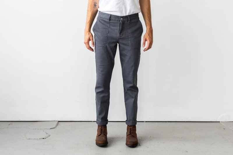 New Republic Frontier Work Pant with white tee and brown boots