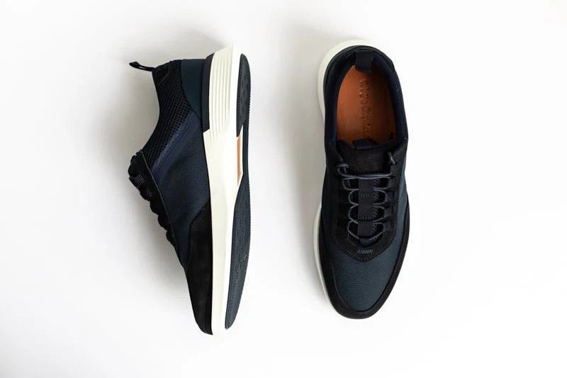 Wolf and Shepherd Crossover Victory Trainers from above with one shoe one side