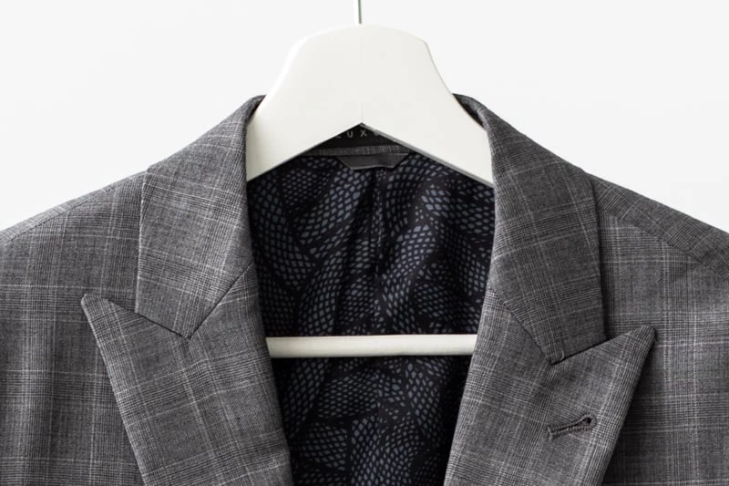Indochino Harrogate Glen Check Suit lapel detail