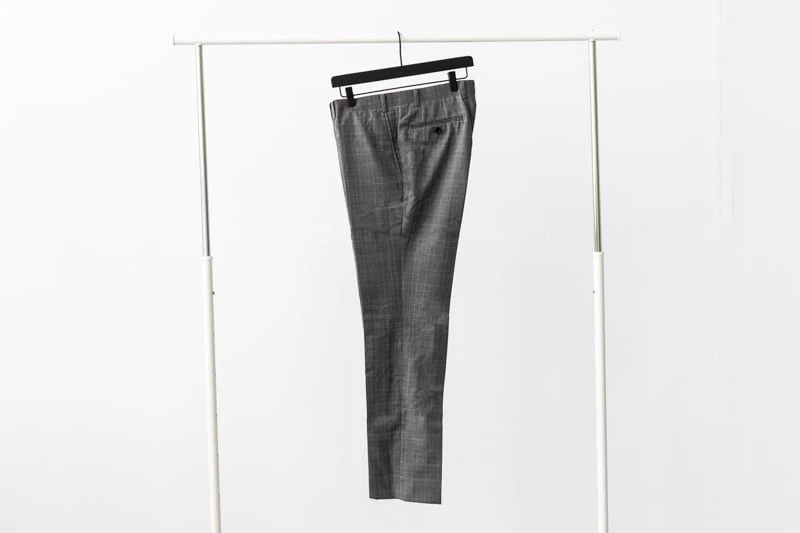 Indochino Harrogate Glen Check Suit pants on hanger