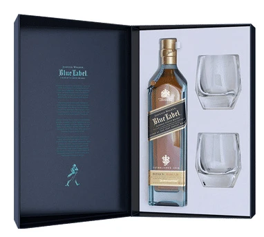 Johnnie Walker Blue + Elegant Glasses Set