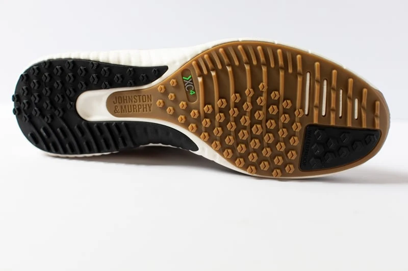 Johnston and Murphy XC4 H1 Luxe Hybrid golf shoes sole detail on white background