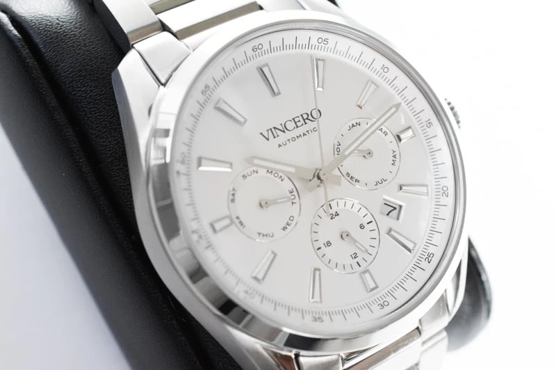 Vincero Reserve macro shot dial and crystal