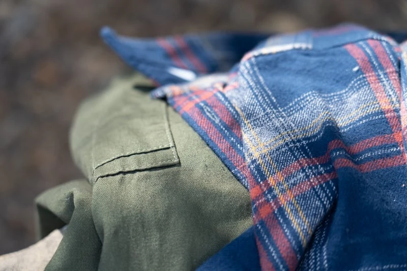 Flag Anthem shirt and jacket outside