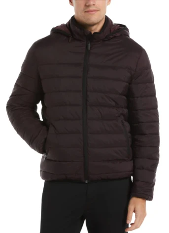 Perry Ellis Lightweight Hooded Puffer Jacket