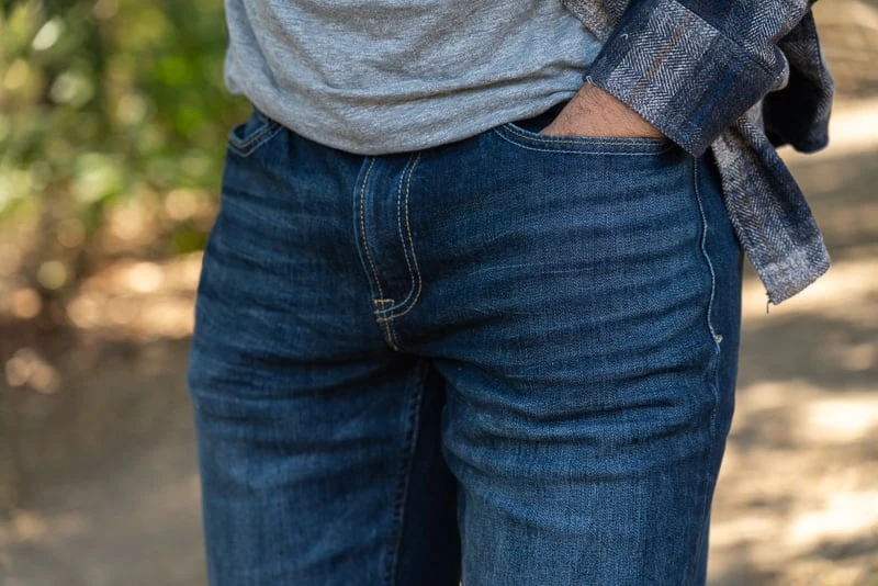 Model wearing Flag Anthem jeans1
