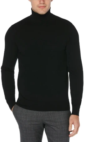 Perry Ellis Solid Tech Knit Turtleneck Sweater