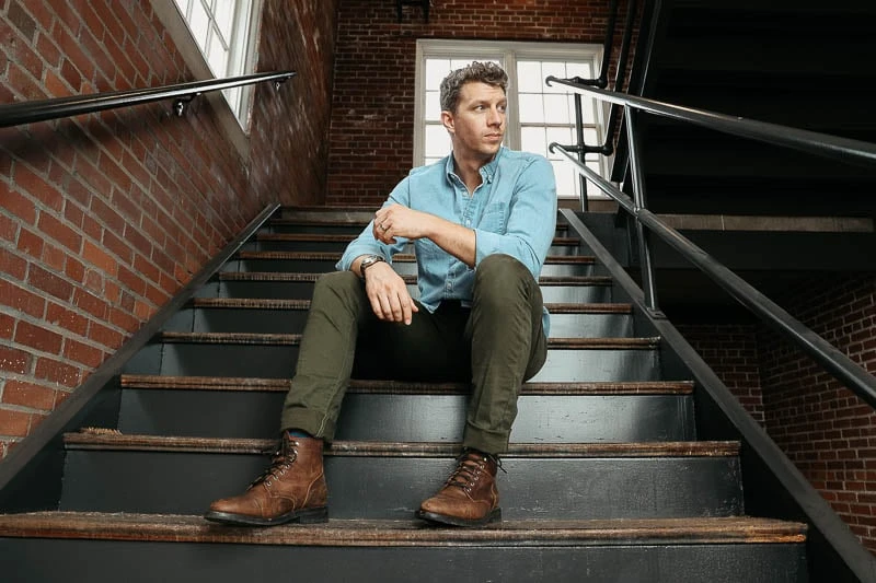 Perry Ellis Review: Men’s Basics Designed for Real Life 83 Taylor Stitch chinos on model