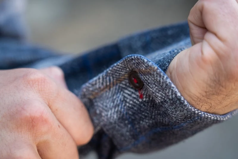 Up close shot of Flag Anthem flannel