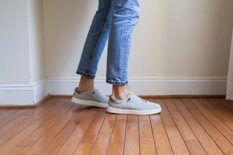 HEYDUDE Shoes Review: I Tried Their Most Popular Styles 67 HEYDUDE Shoes Kob Sox being worn midstep